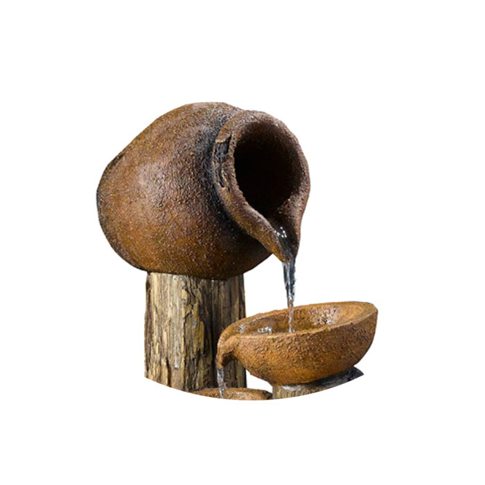 August Grove® Bandini Resin/Fiberglass Pentole Pot Fountain with LED